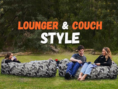 WEKAPO Inflatable Couch Air Lounger Chair - Camping & Beach Accessories, Portable Blow up Sofa for Hiking, Lawn, Indoor/Outdoor Movies & Music Festivals. Lightweight and Easy to Set Up Air Hammock