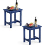 LUE BONA Outdoor Side Table Set of 2, HDPS Small Outdoor Table, Adirondack Side Table, Outside End Table for Patio, Porch, Deck, Pool, Weather Resistant/Easy Maintenance/Indoor or Outside Use, Navy