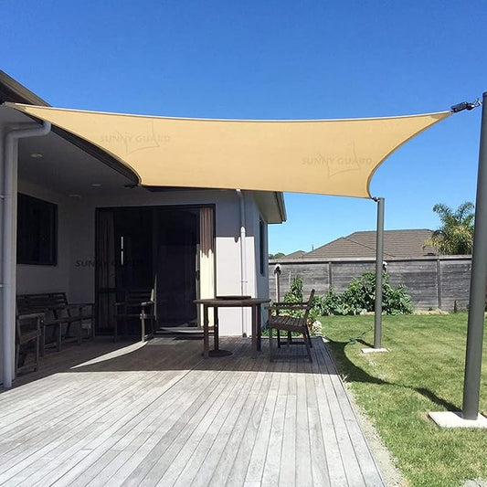 SUNNY GUARD Custom Size 11'x22' Rectangle Sand UV Block Sunshade for Backyard Yard Deck Patio Garden Outdoor Activities and Facility(Customized)