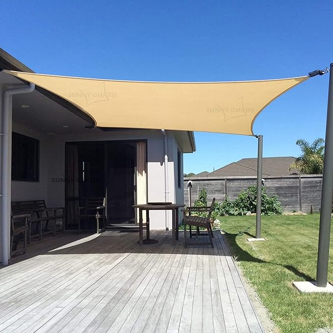 SUNNY GUARD Custom Size 18'x28' Rectangle Sand UV Block Sunshade for Backyard Yard Deck Patio Garden Outdoor Activities and Facility(Customized)