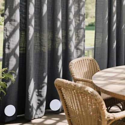 3LB Heavy Duty Outdoor Curtain Weights, Strong Magnetic Gazebo Curtain Weights, Rubber Covered Waterproof Drapery Weight, Prevent Curtain Liner from Blowing Around, White, 6 Pairs