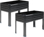 2PCS Galvanized Raised Garden Bed with Legs,2PCS 48×18×30in Elevated Planter Box for Backyard,Garden, Patio, Balcony, 300lb Capacity,Planters for Outdoor Plants,Black
