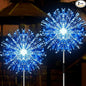 JJGoo Solar Firework Lights, 2 Pack 180 LEDs 2 Lighting Modes Solar Lights Outdoor Waterproof for Garden Patio Walkway Pathway Party Wedding Christmas Decorative -Blue