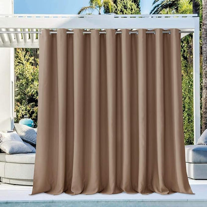 NICETOWN Privacy Room Divider Curtain for Patio, Grommet Top Thermal Insulated Blackout Extra Wide and Long Door Blind for Sunroom, Bedroom, Living Room, Tan, 1 Piece, 140" Wide by 95" Long