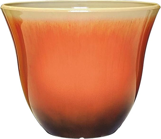 Classic Home and Garden Honeysuckle Resin Planters - Lightweight Indoor & Outdoor Plant Pots - UV-Resistant Plastic Flower Pots - Pot Planters for Flowers & Herbs (13" Tequila Sunrise)