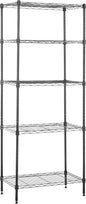Amazon Basics 5-Shelf Multipurpose Adjustable Steel Garage Shelving Unit, Storage Rack for Kitchen, 200 lbs Per Shelf, Easy Assembly, 13.4"D x 23.2"W x 60"H, Black