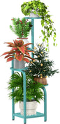 TOSKING 5 Tier Tall Plant Stand Indoor Outdoor, Heavy Duty Corner Shelf for Plants & Decor, Space Saving 3.9FT Metal Flower Pot Stand for Balcony, Garden, Living Room, Patio (Blue, 47in)