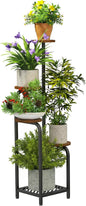 TOSKING 5 Tier Metal Plant Stand Indoor 48''H Tall ,Heavy Duty Plant Shelf , Corner Shelf Flower Pot Stand for Outdoor Plant Stand for Living Room Balcony Garden Patio Bedroom (5 Tier-Brown)