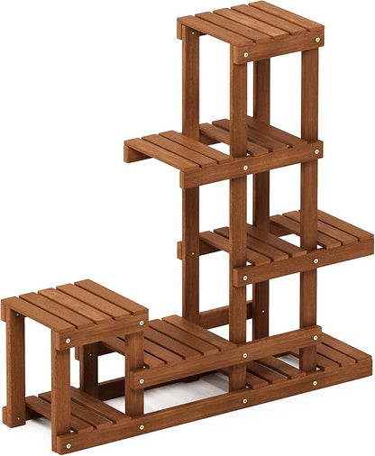 Furinno FG18451 Tioman Hardwood Patio Furniture Outdoor Flower Stand in Teak Oil, Natural