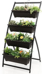 Giantex 5.2FT Vertical Raised Garden Bed, 4-Tier Elevated Planter Box w/4 Containers & Drainage Holes, Indoor Outdoor Freestanding Planter for Vegetables, Herbs, Flowers, Heavy-Duty Metal Frame