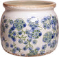 Ceramic Planters Spring Decor, 6.29in Country Cottage Plant Pots with Drainage Hole for Indoor Plants & Succulent, Vintage Crackle Glaze Finish Flower Vase, Home Decor Gifts, Deep Blue Floral