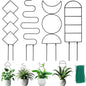 4 Packs 19 in Heighten Trellis for Climbing Plants Indoor, HENABLE Small Garden Metal Trellis for Potted Plants Outdoor for Vine Ivy Flower Plant Support, 4 Different Black Iron Patterns