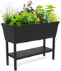 Keter Urban Bloomer 12.7‑Gallon Raised Garden Bed – Elevated Outdoor Planter Box with Self‑Watering Reservoir, Water Gauge & Drainage System, Perfect for Herbs & Vegetables, Dark Grey