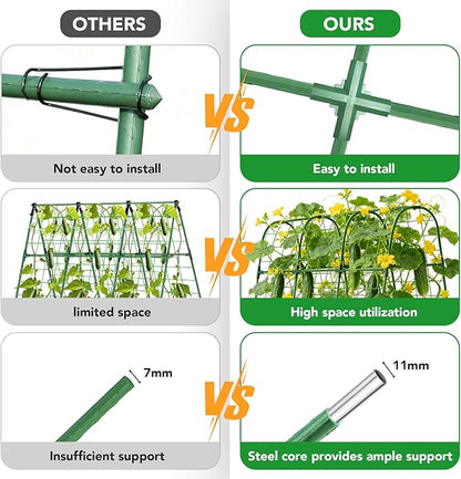 Cucumber Trellis for Raised Bed, U-Shape Garden Trellis for Climbing Plants Outdoor, Metal Arch Vegetables Trellis, Plant Support for Grape Vine Beans Squash Peas Flower