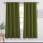 NICETOWN Blackout Curtain for Girls Room - Thermal Insulated Solid Grommet Room Darkening Curtain/Panel/Drape for Bedroom (Olive Green, Single Panel, 52 by 72-inch)