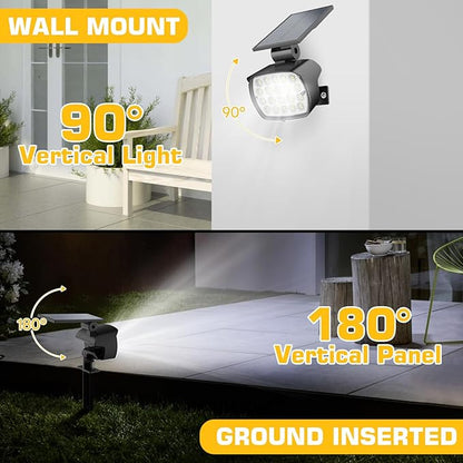 Kaxiida Solar Spot Lights Outdoor Waterproof - 2026 Upgrade 3 Level Ultra Bright Spot Lights Uplights, LED Landscape Spotlight for Tree, Pathway, Wall, Adjustable Solar Panel Auto On/Off