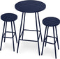 Best Choice Products 3-Piece Patio Dining Set, Bar Height, Outdoor Bistro Set, Outdoor Round Bar Table w/ 2 Bar Stools, Steel - Navy