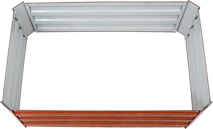 Sunnydaze 11.75" H Raised Metal Garden Bed - Galvanized Raised Garden Bed Outdoor for Vegetables and Flowers - Woodgrain - 4' x 3' Rectangle