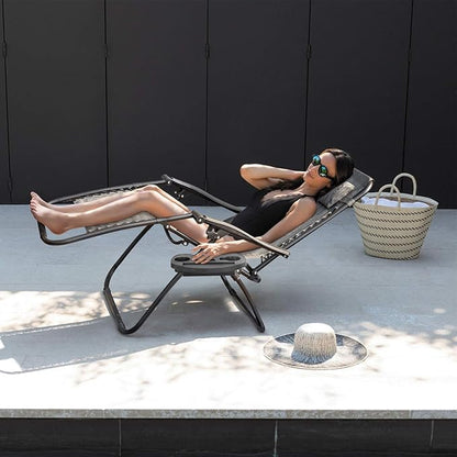 Homall Zero Gravity Chair - Adjustable Folding Lawn Chairs - Outdoor Gravity Reclining Lounge Chair with Pillows - Set of 2 (Double-Gray)