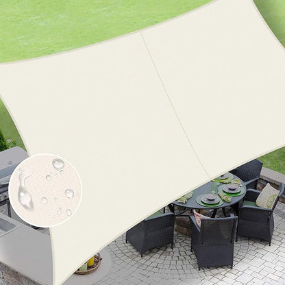 LOVE STORY Rectangle 4'x10' Waterproof Sun Shade Sail Canopy UV Block for Outdoor Patio Backyard Carport,Cream(We Make Custom Size)