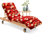 Outdoor Chaise Lounge Chair Cushion 75.1 x 22.8 x 4.7 Inches 100% Waterproof Replacement Cotton Patio Pool Lounge Chair Cushion for Outdoor Furniture with Ties, Red Peony