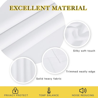 NICETOWN Room Darkening Curtain for Living Room - Energy Saving Thermal Insulated Grommet Room Darkening Curtain/Drape for Bedroom (1 Panel, 46 by 72, White)