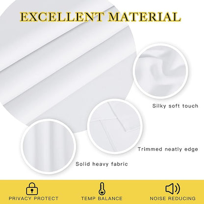 NICETOWN White Room Darkening Bedroom Curtain 84 inches Length - (50% Blackout) Grommet Window Treatment Sound Dampening Thermal Drape for Living Room (W52 x L84, 1 Panel)