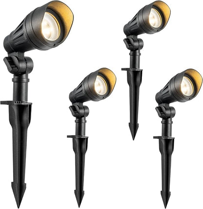 EDISHINE Low Voltage LED Landscape Lights with 35° Beam Angle, 3.2W 240LM 3000K Outdoor Landscape Lighting, CRI 80, Waterproof SpotLights for Trees, House, Yard, Garden, ETL Listed, 4 Pack