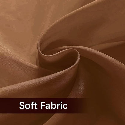 SpaceDresser Waterproof Outdoor Sheer Curtains for Patio - 4 Panels Rod Pocket Indoor Voile Sheer Curtain for Living Room,52W x 108L inch, Brown
