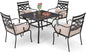Sophia and William Outdoor Patio Dining Set for 4, Outdoor Table and Chairs, Removable Seat Cushions, Black 37" Patio Dining Table