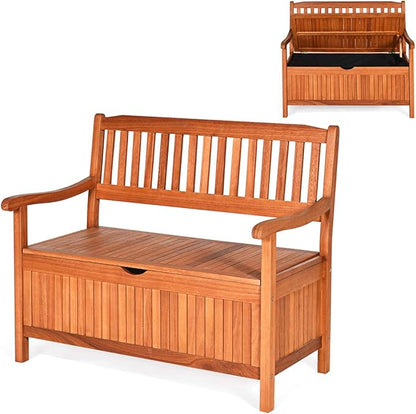 Storage Bench with Eucalyptus Frame, Removable Liner, Natural Finish