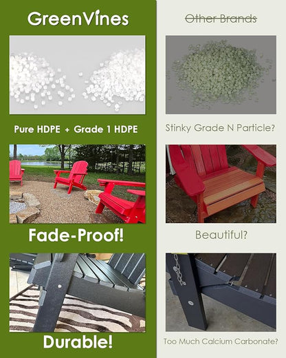 GREENVINES Outdoor Dining Chairs Set of 2 | HDPE | Patio Chair | All-Weather | Grey