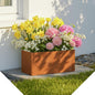 Metal Planter Box - 25x11x13H Inch, Co rten Steel Planter for Patio, Garden, Porch - Brown