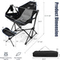 Camping Chair Set of 2, Black Folding Chair with Adjustable Backrest