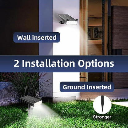 Solar Spotlights Outdoor Waterproof Landscape Path Lights Solar Dusk to Dawn Outdoor Lighting 4 Brightness Modes for Garden Pathway Tree Driveway Porch Yard