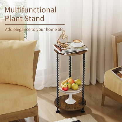 YINMIT Plant Stand Indoor, 2 Tier Small Plant Stand, 23" Tall Metal Spindle Poles Plant Stands, Corner Flower Pot Stand, Plant Tables Indoor, Planter Pot Holder for Balcony Garden Patio Living Room