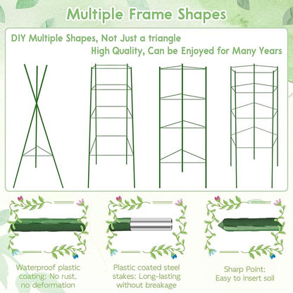 Riare 2 Pack 5.2 FT Tomato Cages for Garden- 63inches Heavy Duty Garden Stakes, Adjustable Tall Tomato Plant Support Tomato Trellis Cage for Pots, Raised Garden Bed, Climbing Vegetables Plants Flowers