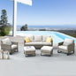 Belord Wicker Patio Furniture 5 Piece Outdoor Sofa Set, Oversize Outdoor Dining Chairs with Rattan Ottomans, Conversation Sets Patio Furniture Come with Removable Washable