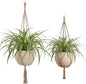 EBOOT 2 Pack 41 48 Inch Large Macrame Plant Hanger Rope to Hang Flower Pot Plant Holder for Indoor Outdoor Decorations, 4 Legs (Linen Color)