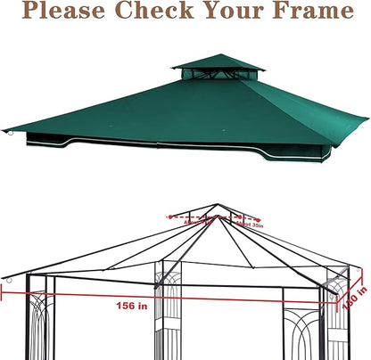 SCOCANOPY Replacement Gazebo Canopy for 10 x 12 Regency II Patio Gazebo Model L-GZ798PST,A101004104,A101004105,(Forest Green)