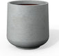 Kante 8.2" Dia Round Concrete Planter, Outdoor Indoor Large Plant Pots Containers with Drainage Hole and Rubber Plug for Home Garden Patio, Natural Concrete