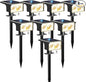 btfarm Solar Spot Lights Outdoor Waterproof, 8 Pack/3 Modes Motion Sensor Lights, Solar Powered Spotlights 2-in-1 Auto On/Off for Outside Pathway Yard Garden Landscape Lighting, Warm White