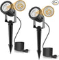 L LOHAS LED 12W Dusk to Dawn Outdoor Lighting, Auto On/Off 3000K Landscape Outdoor Spotlight, IP66 Waterproof Plug in Spot Lights for Yard, Garden, House, Pathway, Plant(2 Pack)