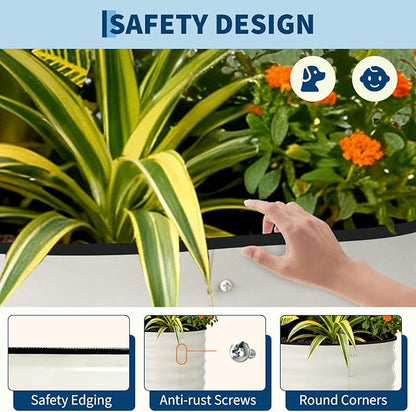 Garvee Galvanized Raised Garden Bed Outdoor, 6x3x2 ft Metal Planter Box for Flowers Vegetables, Rust-Resistant Raised Garden Beds for Gardening, Easy Assembly Outdoor Garden Box & Planters, Beige