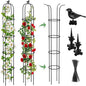 6.2ft Garden Obelisk Trellis for Climbing Plants Rustproof Metal Pipe with Heavy Duty Plastic Coated Garden Outdoor Indoor Potted Plant Support for Clematis Vine Jasmine Support
