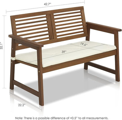 Furinno FG161167 Tioman Hardwood Outdoor Bench in Teak Oil, Natural