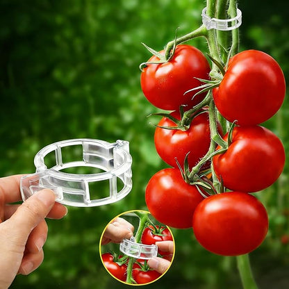 FEED GARDEN 120Pcs Plant Clips for Climbing Plants-Tomato, Cucumber, Grape & Vegetable Plant Supports, Reusable Tomato Clips Plastic Garden Clips, White