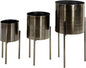 Deco 79 Metal Indoor Outdoor Planter Large Planter Pot with Removable Stand, Set of 3 Planters 18", 14", 12"H, Black
