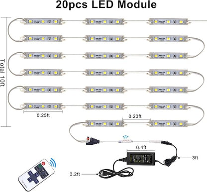 LED Storefront Lights Store Window Lights for Business Waterproof Decorative Light for Advertising Letter Signs Lightbox 5050 SMD Window Strips 40ft 80 Pieces LED Modules 4 Packs