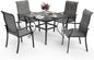 Pamapic 5-Piece Outdoor Dining Set, Patio Dining Set for 4, All-Weather Outdoor Patio Set with 4 Regular Chairs for Garden, Poolside, Deck，Gray